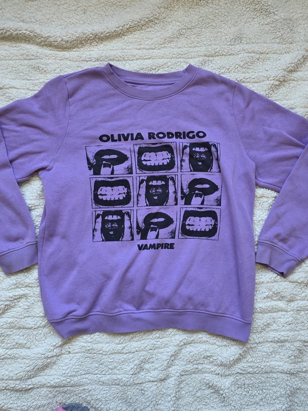 Olivia Rodrigo "Vampire" Purple Graphic Crewneck Sweatshirt - Size XL
